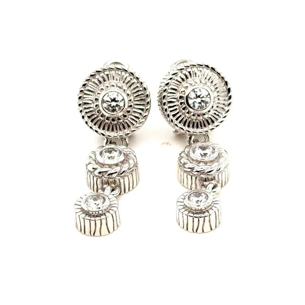 Judith‎ Ripka 925 Cz Dangle Earrings